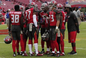 Bucs secondary - Photo by: Mark Lomoglio/PR