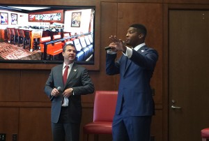 Bucs COO Brian Ford & Jameis Winston – Photo by: Mark Cook/PR