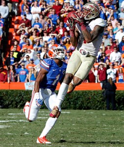 UF CB Vernon Hargreaves and FSU WR Kelvin Benjamin - Photo by: Getty Images