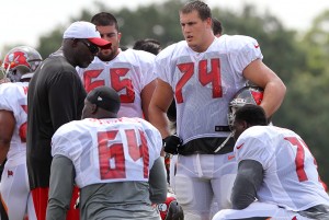 Bucs OL coach George Warhop - Photo by: Cliff Welch/PR