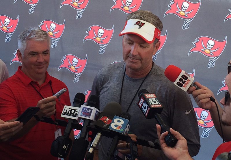 Bucs Head Coach Dirk Koetter – Photo By: Mrrk Cook/Pr