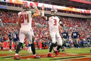 Bucs Te Cameron Brate And Qb Jameis Winston - Photo By: Cliff Welch/Pr