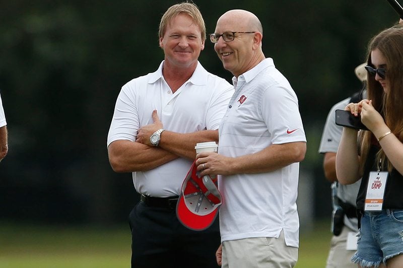 Sr’s Fab 5: Bucs Go All-In With Todd Bowles, Jason Licht 10 Former Bucs Head Coach Jon Gruden And Co-Chariman Joel Glazer - Photo By: Cliff Welch/Pr