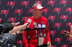 Bucs' Defense Continues Ota Interception Parade On Thursday 2 Dirk Koetter – Photo By: Pewterreport.com