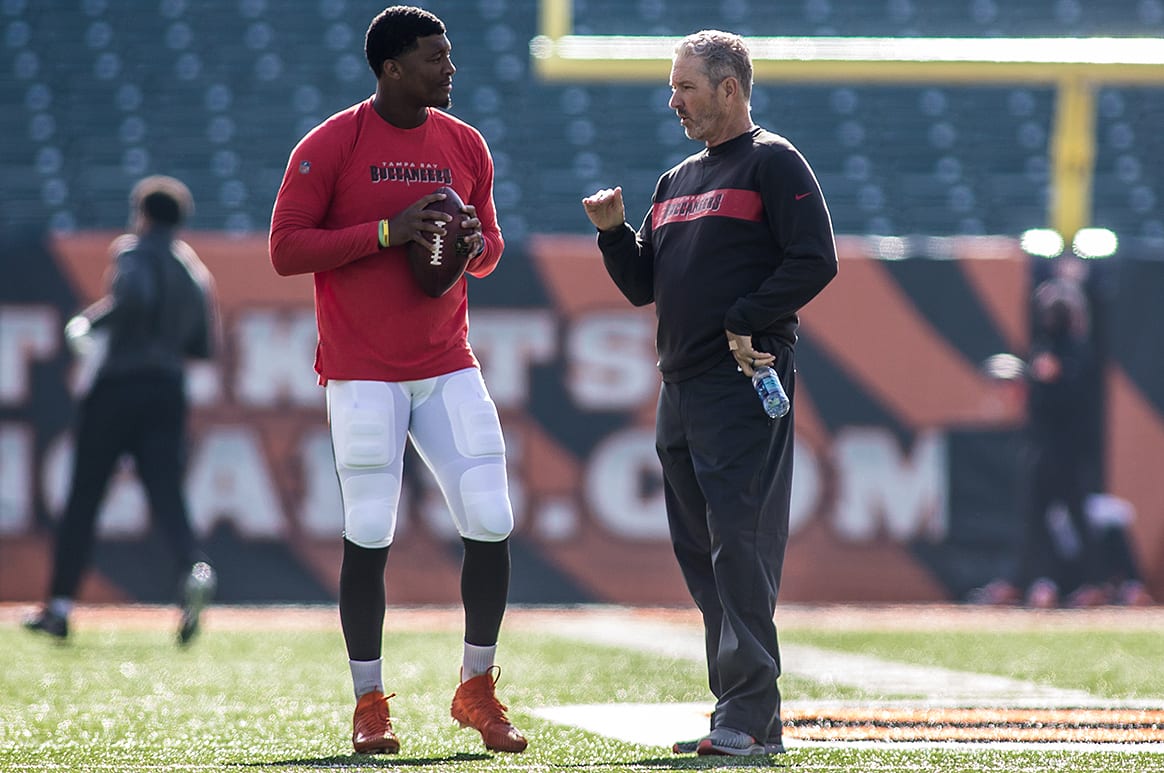 Bucs Qb Jameis Winston And Former Hc Dirk Koetter - Photo By: Mary Holt/Pr