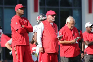 Bucs Oc Byron Leftwich, Head Coach Bruce Arians And Tom Moore