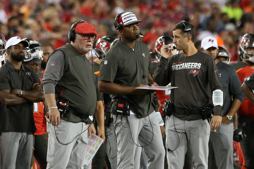 Bucs Head Coach Bruce Arians And Oc Byron Leftwich