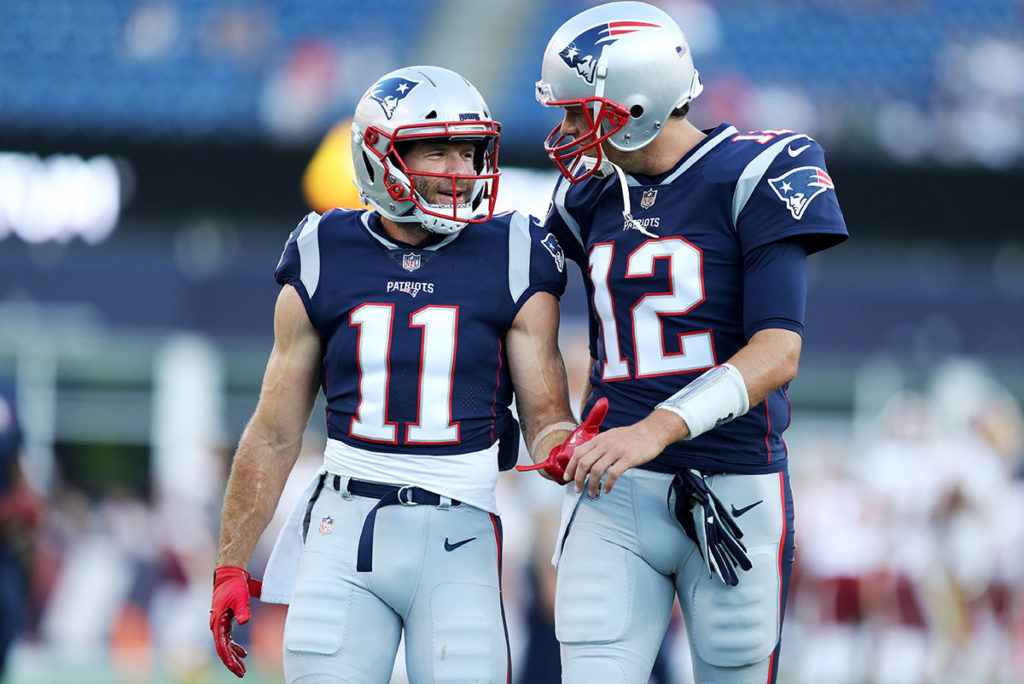 Patriots Wr Julian Edelman And Qb Tom Brady