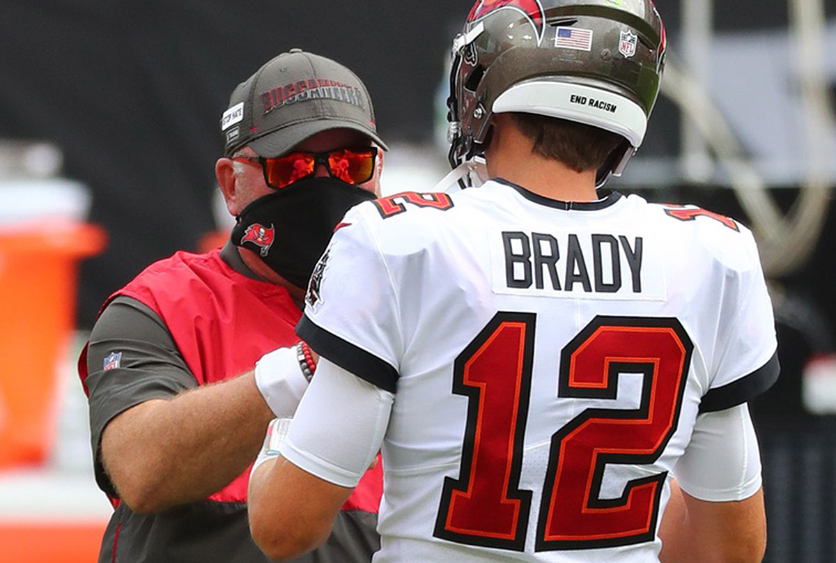 Bucs Head Coach Bruce Arians And Qb Tom Brady