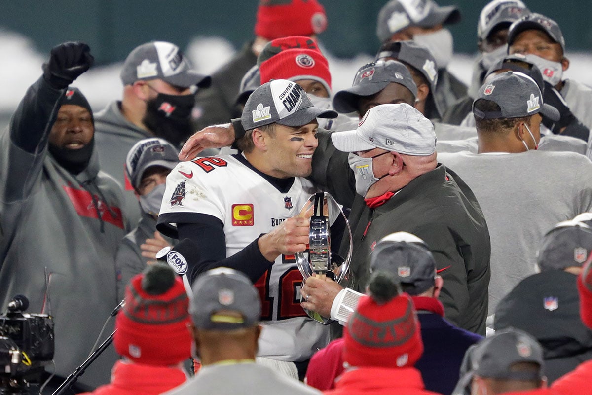 Bucs Qb Tom Brady And Head Coach Bruce Arians