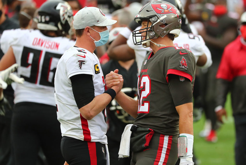 Qb Matt Ryan And Bucs Qb Tom Brady Quarterbacks