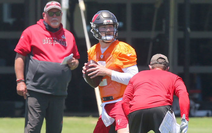 Bucs Head Coach Bruce Arians And Qb Kyle Trask