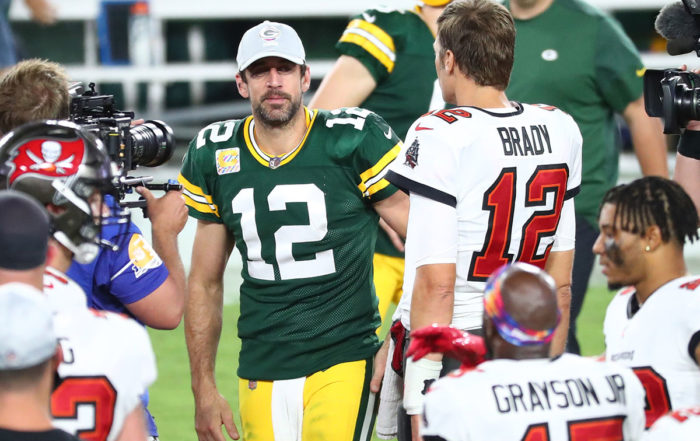 Bucs Qb Tom Brady And Packers Qb Aaron Rodgers