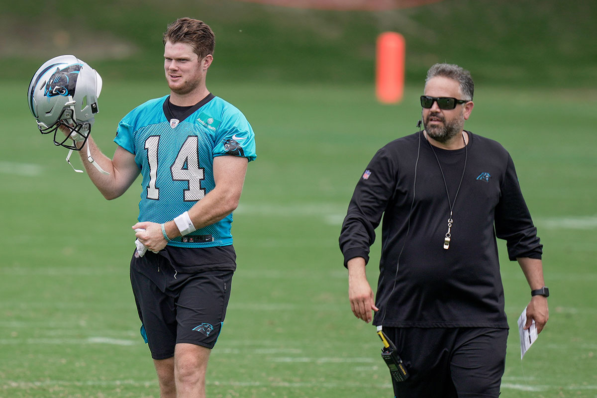 Panthers Qb Sam Darnold And Former Head Coach Matt Rhule