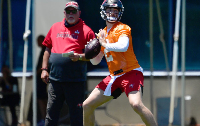 Bucs Qb Kyle Trask And Head Coach Bruce Arians