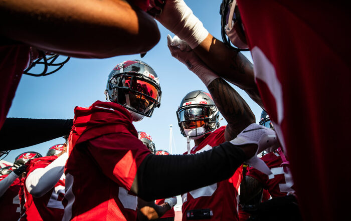 Bucs Defensive Huddle At Training Camp