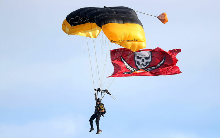 Army Commando With The Bucs Flag