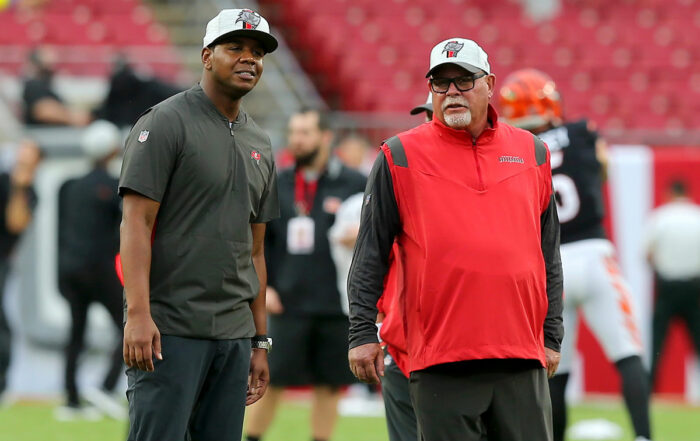 Bucs Head Coach Bruce Arians And Oc Byron Leftwich