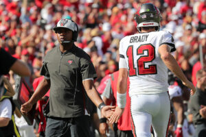 Bucs QB Tom Brady and OC Byron Leftwich