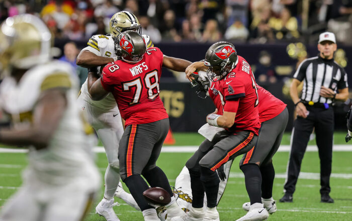 Bucs Rt Tristan Wirfs And Qb Tom Brady And Saints De Cameron Jordan