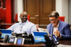 Bucs head coach Todd Bowles and GM Jason Licht