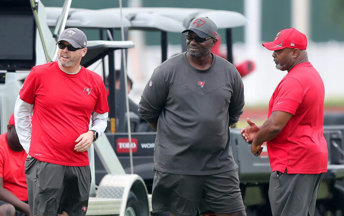 Bucs Vp Of Player Personnel Mike Biehl And Head Coach Todd Bowles