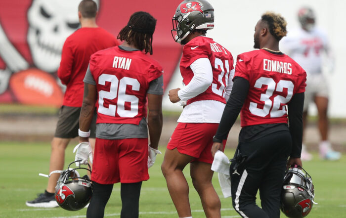 Bucs Ss Logan Ryan, Antoine Winfield, Jr. And Mike Edwards