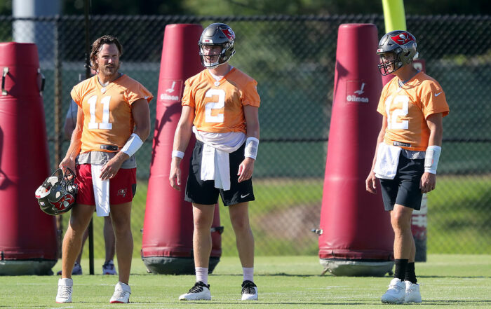 Bucs Qbs Blaine Gabbert, Kyle Trask And Tom Brady