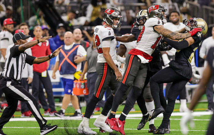 Bucs Qb Tom Brady, Bucs Wr Mike Evans And Saints Cb Marshon Lattimore