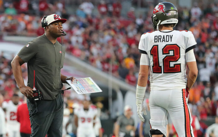 Bucs Oc Byron Leftwich And Qb Tom Brady