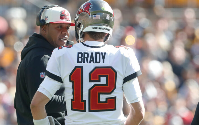 Bucs Oc Byron Leftwich And Qb Tom Brady