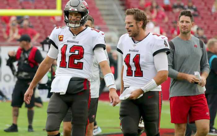 Bucs Qbs Tom Brady, Blaine Gabbert And Ryan Griffin