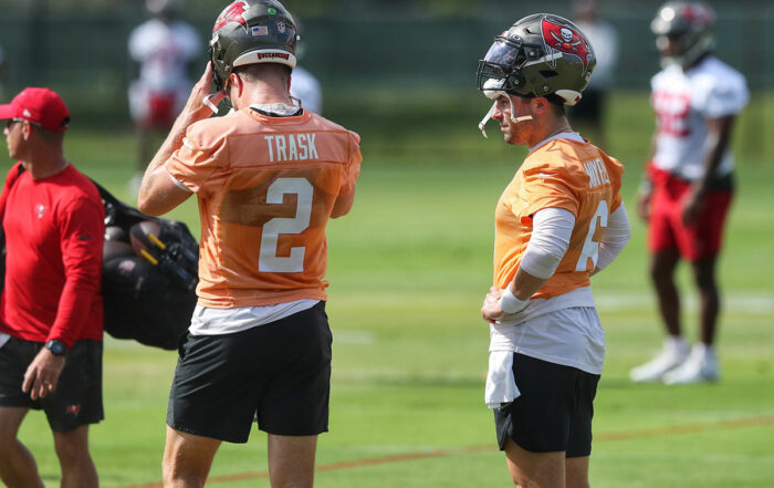 Bucs Qbs Kyle Trask And Baker Mayfield