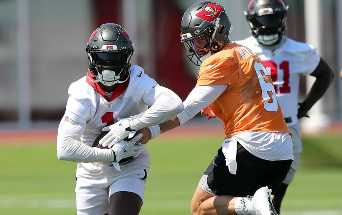 Bucs Rb Rachaad White And Qb Baker Mayfield
