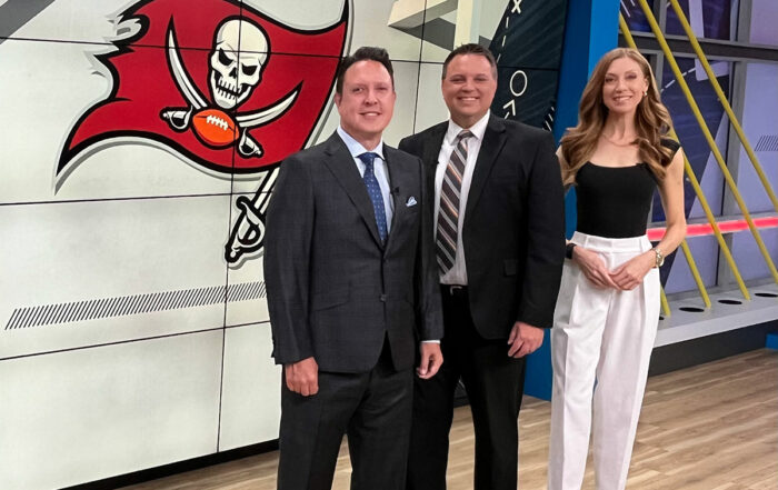 Pewter Report'S Scott Reynolds And Wfla'S Dan Lucas And Karen Loftus Bucs