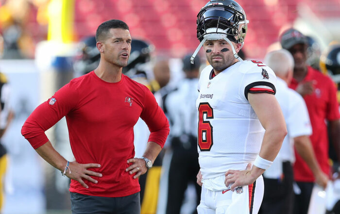 Bucs Oc Dave Canales And Qb Baker Mayfield
