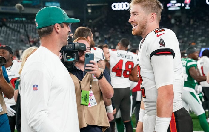 Bucs Qb Kyle Trask And Jets Qb Aaron Rodgers