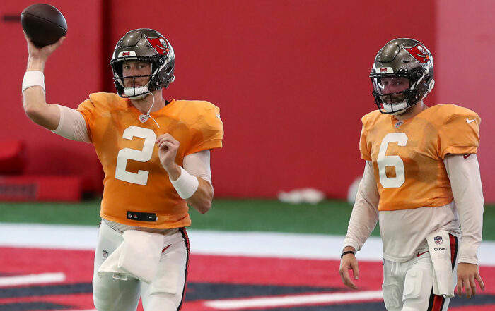 Bucs Qbs Kyle Trask And Baker Mayfield