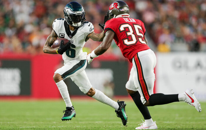 Eagles Wr Devonta Smith And Bucs Cb Jamel Dean