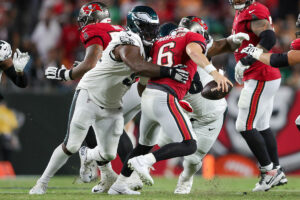 Eagles DT Fletcher Cox and Bucs QB Baker Mayfield