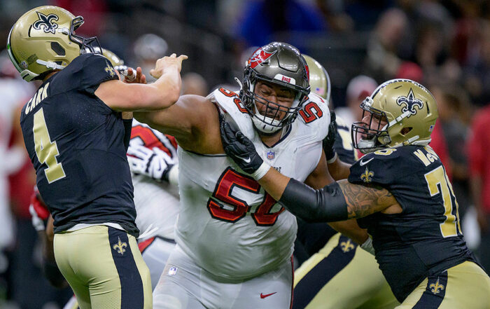 Bucs Dt Vita Vea And Saints Qb Derek Carr And C Erik Mccoy
