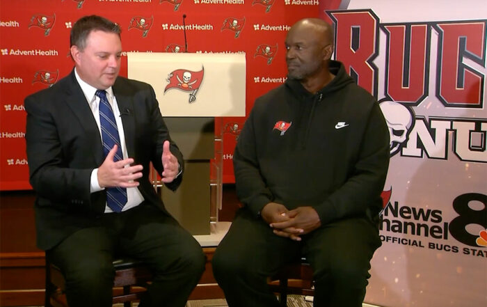 Bucs Head Coach Todd Bowles And Wfla'S Dan Lucas