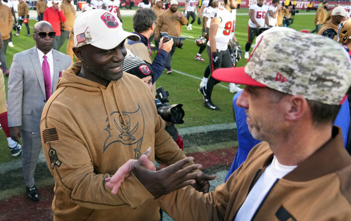 Bucs Hc Todd Bowles And 49Ers Hc Kyle Shanahan