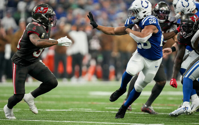 Bucs Fs Antoine Winfield Jr. And Colts Rb Jonathan Taylor