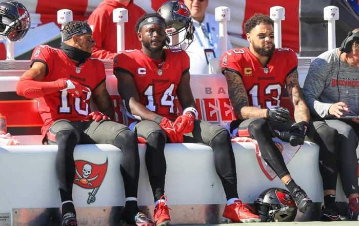 Bucs Wrs Trey Palmer, Chris Godwin And Mike Evans Nfc South