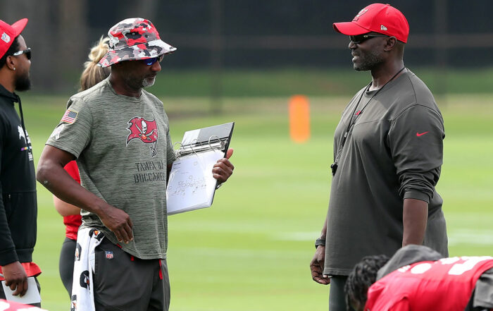 Bucs Head Coach Todd Bowles And Keith Armstrong