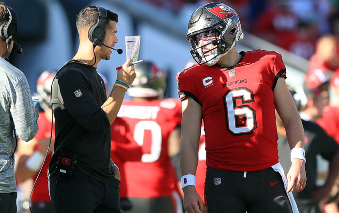 Bucs Oc Dave Canales And Qb Baker Mayfield