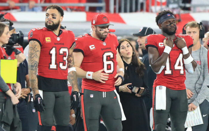Bucs Wrs Mike Evans And Chris Godwin And Qb Baker Mayfield
