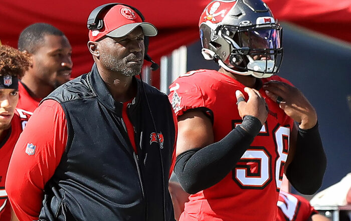 Bucs Head Coach Todd Bowles And Olb Markees Watts