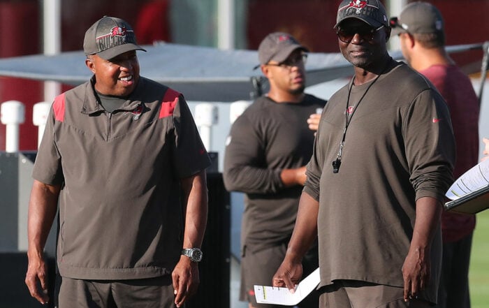 Bucs Olbs Coach George Edwards And Hc Todd Bowles